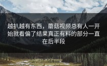 越扒越有东西，蘑菇视频总有人一开始就看偏了结果真正有料的部分一直在后半段