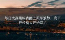 <strong>每日大赛黑料</strong>表面上风平浪静，底下已经有人开始深扒