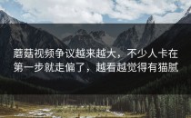 蘑菇视频争议越来越大，不少人卡在第一步就走偏了，越看越觉得有猫腻