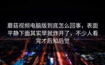 蘑菇视频电脑版到底怎么回事，表面平静下面其实早就炸开了，不少人看完才后知后觉