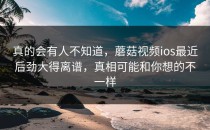 真的会有人不知道，蘑菇视频ios最近后劲大得离谱，真相可能和你想的不一样
