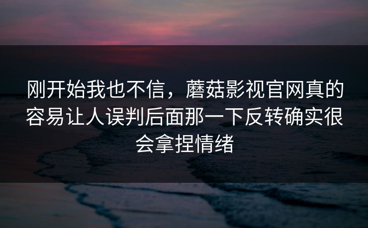 刚开始我也不信，蘑菇影视官网真的容易让人误判后面那一下反转确实很会拿捏情绪  第1张
