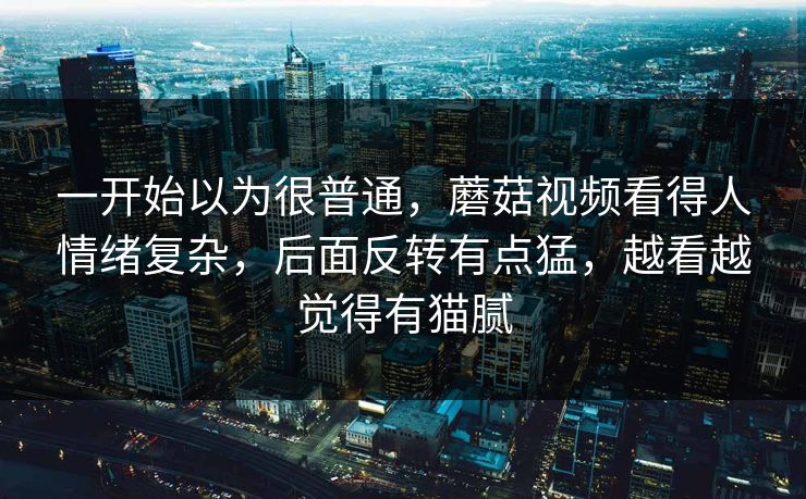一开始以为很普通,蘑菇视频看得人情绪复杂,后面反转有点猛,越看越觉得有猫腻 第1张 一开始以为很普通,蘑菇视频看得人情绪复杂,后面反转有点猛,越看越觉得有猫腻 第1张