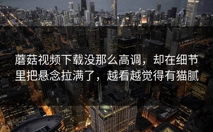 蘑菇视频下载没那么高调,却在细节里把悬念拉满了,越看越觉得有猫腻 第1张 蘑菇视频下载没那么高调,却在细节里把悬念拉满了,越看越觉得有猫腻 第1张