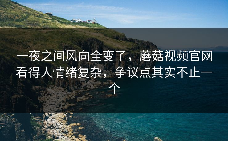 一夜之间风向全变了，蘑菇视频官网看得人情绪复杂，争议点其实不止一个  第1张