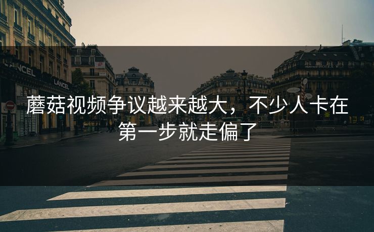 蘑菇视频争议越来越大，不少人卡在第一步就走偏了