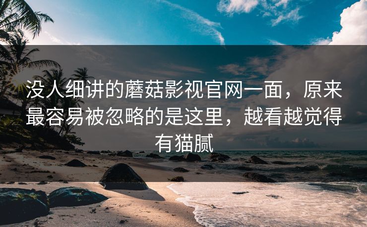 没人细讲的蘑菇影视官网一面，原来最容易被忽略的是这里，越看越觉得有猫腻  第1张