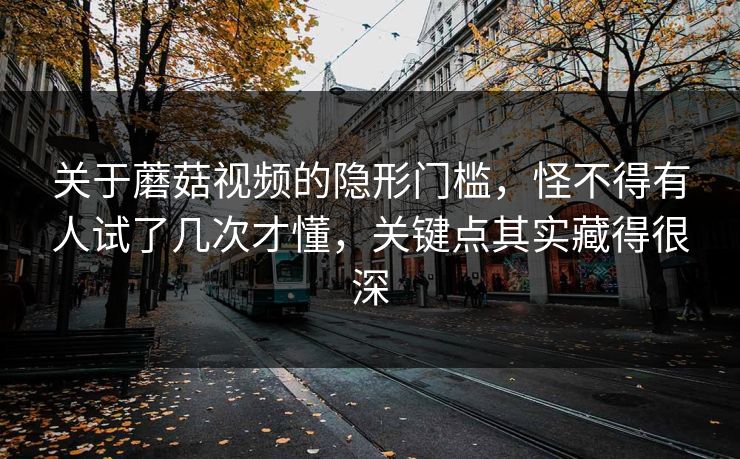 关于蘑菇视频的隐形门槛,怪不得有人试了几次才懂,关键点其实藏得很深 第1张 关于蘑菇视频的隐形门槛,怪不得有人试了几次才懂,关键点其实藏得很深 第1张