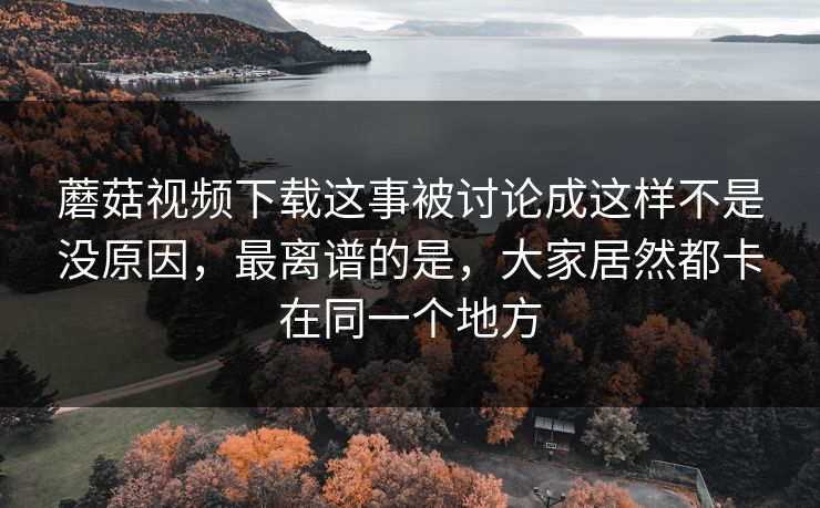蘑菇视频下载这事被讨论成这样不是没原因,最离谱的是,大家居然都卡在同一个地方 第1张 蘑菇视频下载这事被讨论成这样不是没原因,最离谱的是,大家居然都卡在同一个地方 第1张