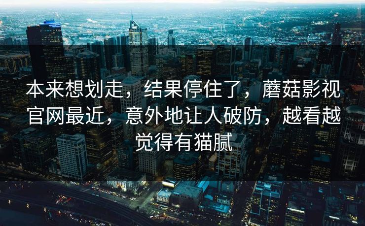 本来想划走，结果停住了，蘑菇影视官网最近，意外地让人破防，越看越觉得有猫腻  第1张