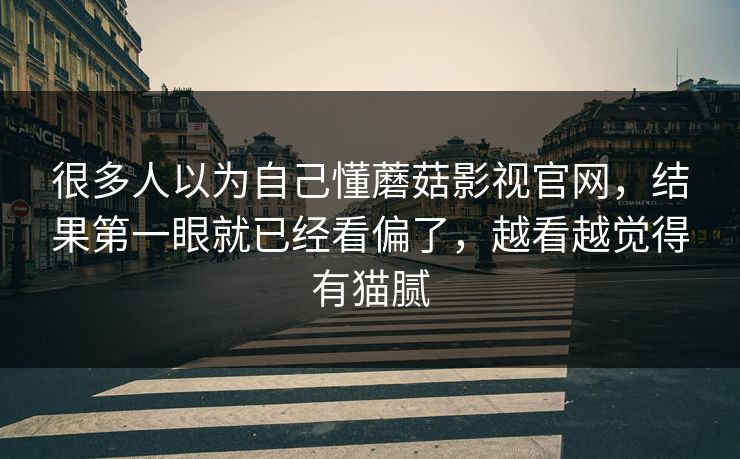 很多人以为自己懂蘑菇影视官网,结果第一眼就已经看偏了,越看越觉得有猫腻 第1张 很多人以为自己懂蘑菇影视官网,结果第一眼就已经看偏了,越看越觉得有猫腻 第1张