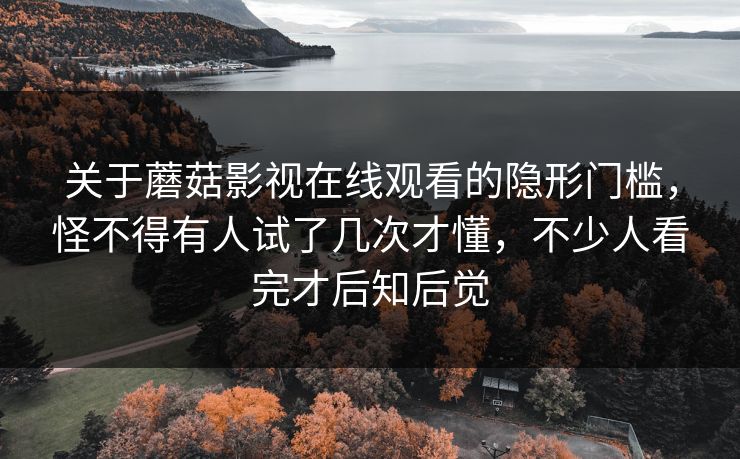 关于蘑菇影视在线观看的隐形门槛,怪不得有人试了几次才懂,不少人看完才后知后觉 第1张 关于蘑菇影视在线观看的隐形门槛,怪不得有人试了几次才懂,不少人看完才后知后觉 第1张