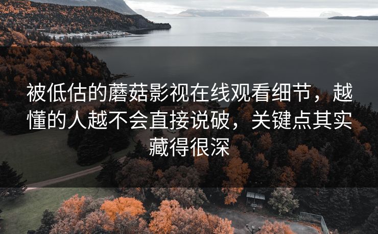 被低估的蘑菇影视在线观看细节，越懂的人越不会直接说破，关键点其实藏得很深  第1张